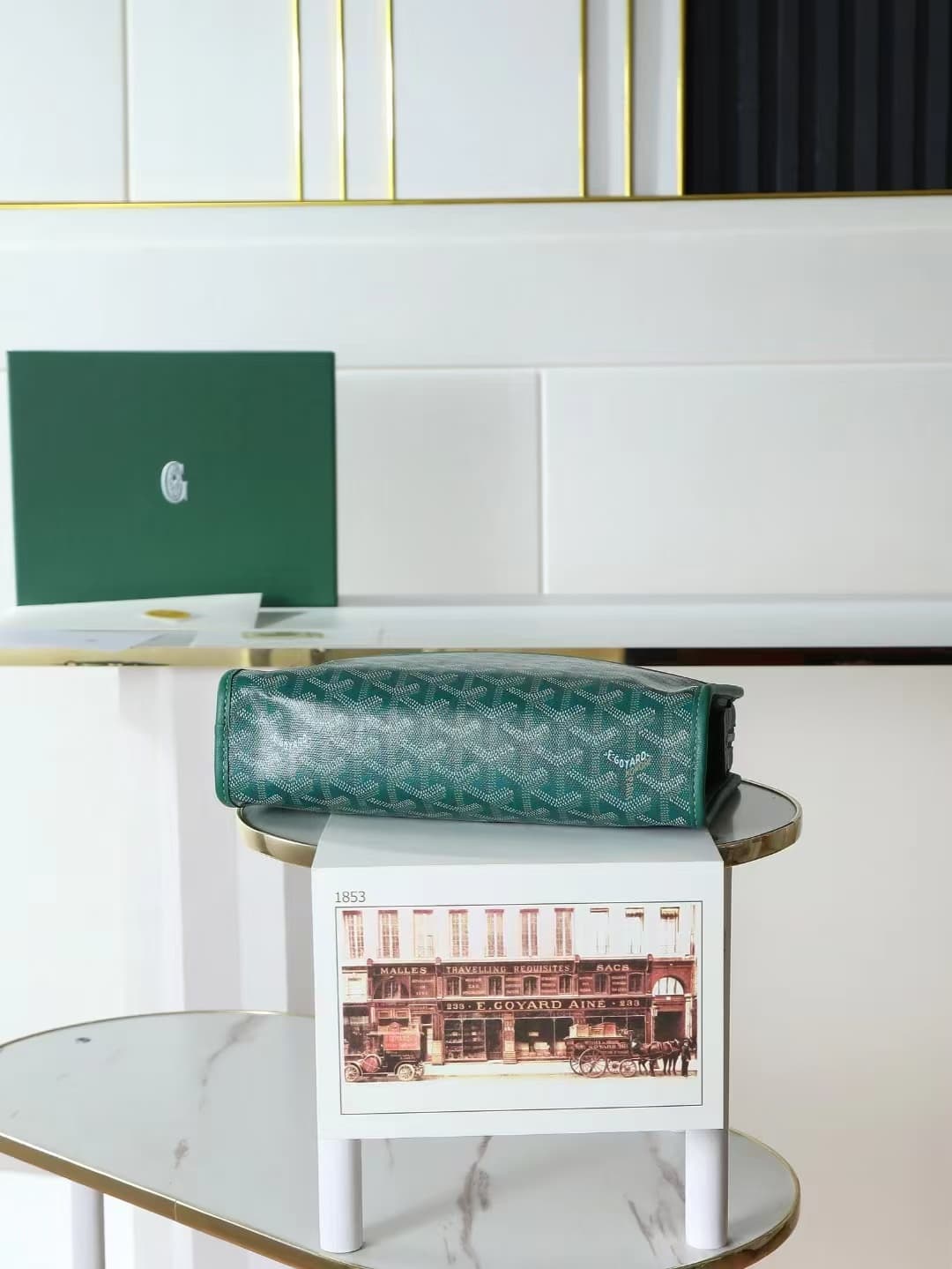 Goyard Jouvence Small Toiletry Bag in Green Goyardine Canvas High