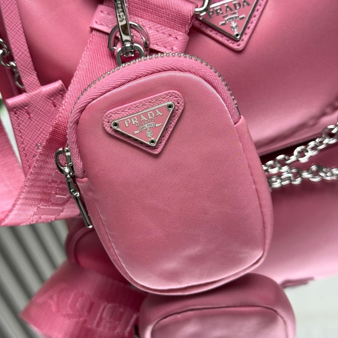 Prada Re-Edition 2005 Nylon bag 1BH204 Peach-pink High