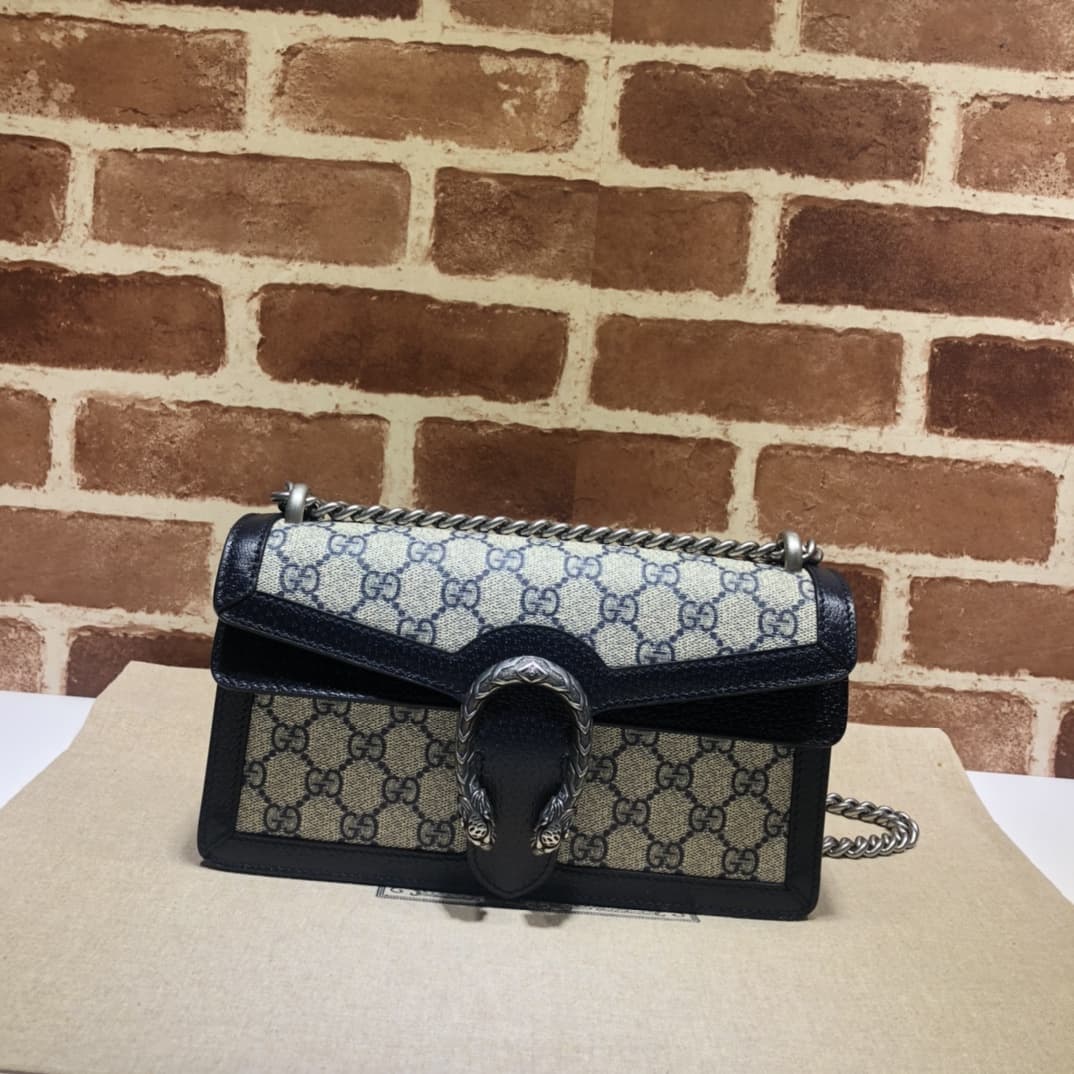 DIONYSUS MEDIUM RECTANGULAR BAG 499623 GG Supreme canvas Blue high