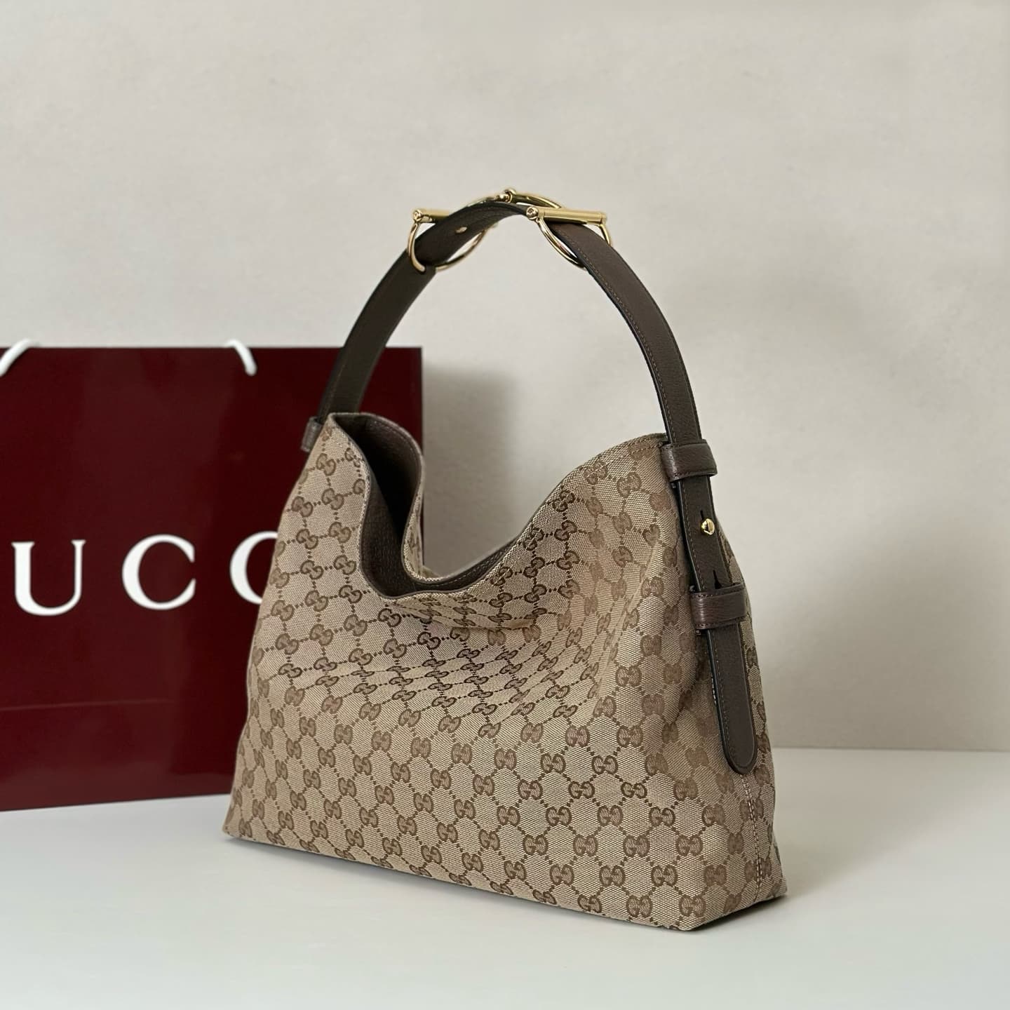 Gucci Beatrix medium tote bag 850926 Beige GG canvas High