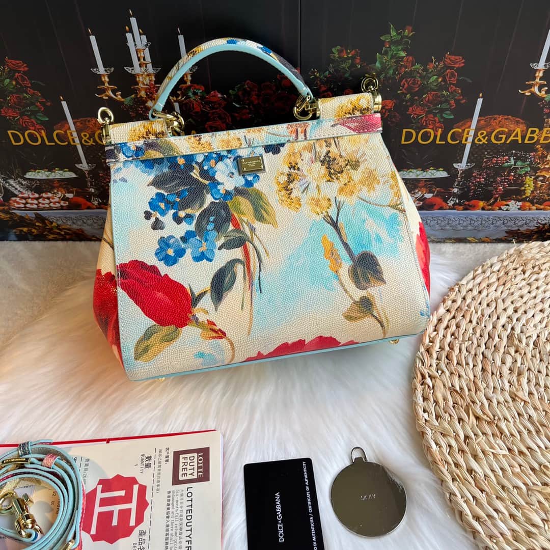 Dolce & Gabbana Miss Sicily top handle bag with multicolor print leather High