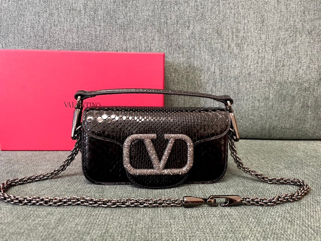 Valentino Garavani MINILOC mini shoulder bag 1133S Calfskin Black High