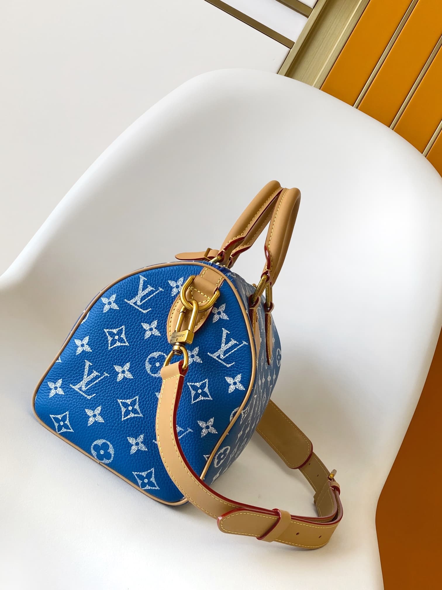 Louis Vuitton Speedy P9 Bandoulière 25 Blue Soft calfskin M24424 High