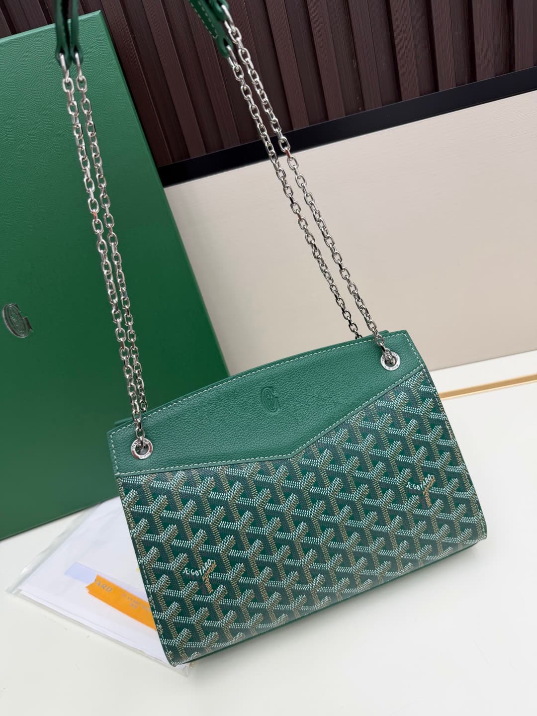 Goyard Rouette Structure bag in Green Goyardine Canvas High