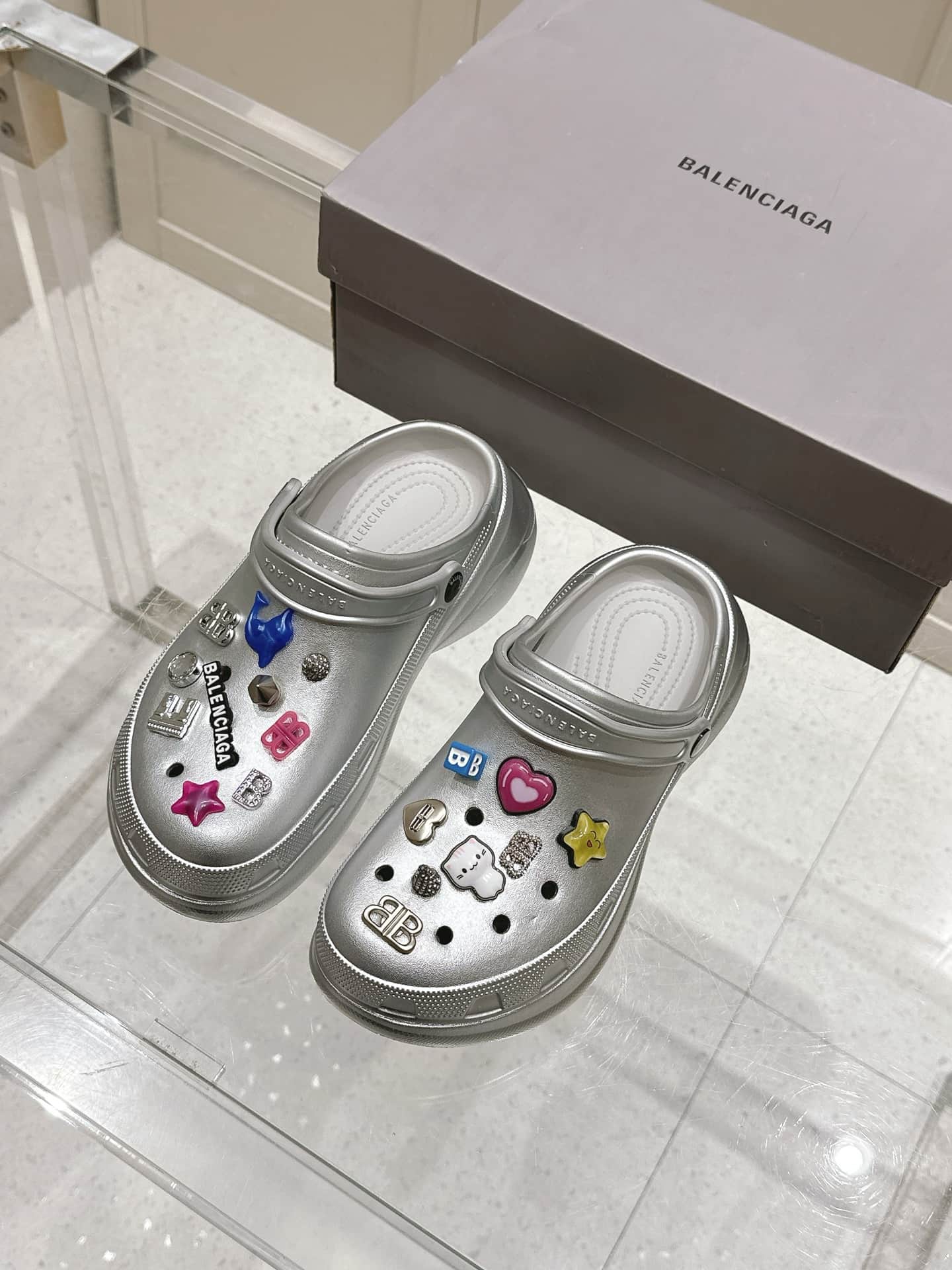 Balenciaga Women's Crocs Mule Jibbitz