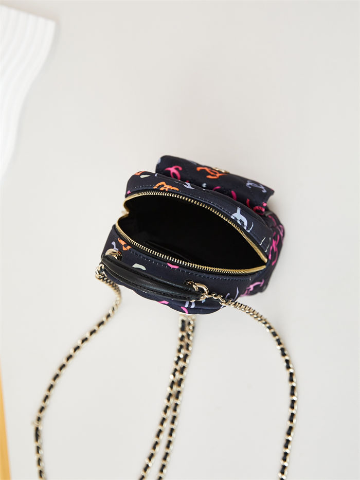 Chanel Mini Backpack Print Gold-Tone Metal AP3753 A
