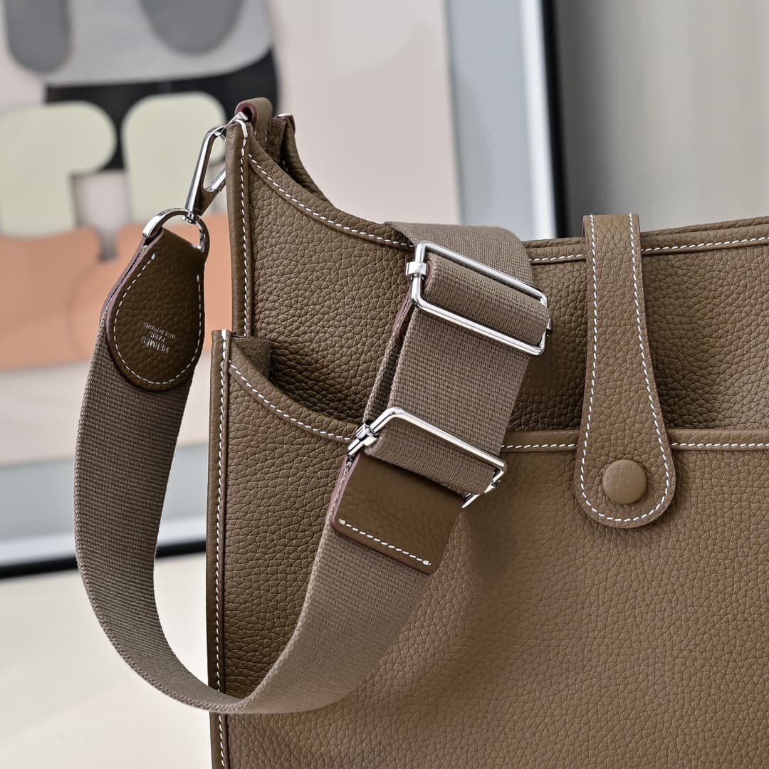 Hermes Evelyne III PM Bag Clemence Leather In Grey High