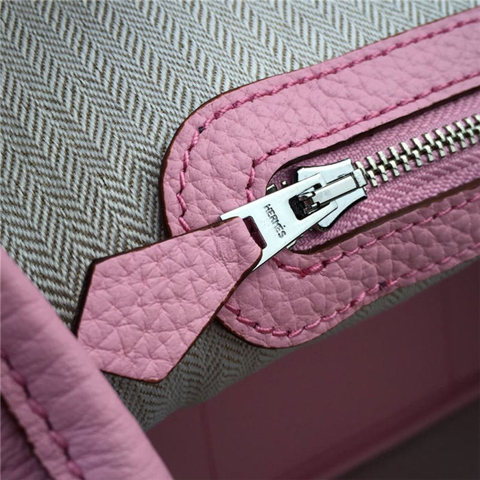 Hermes Garden Party 30/36 Bag Calfskin In Pink High