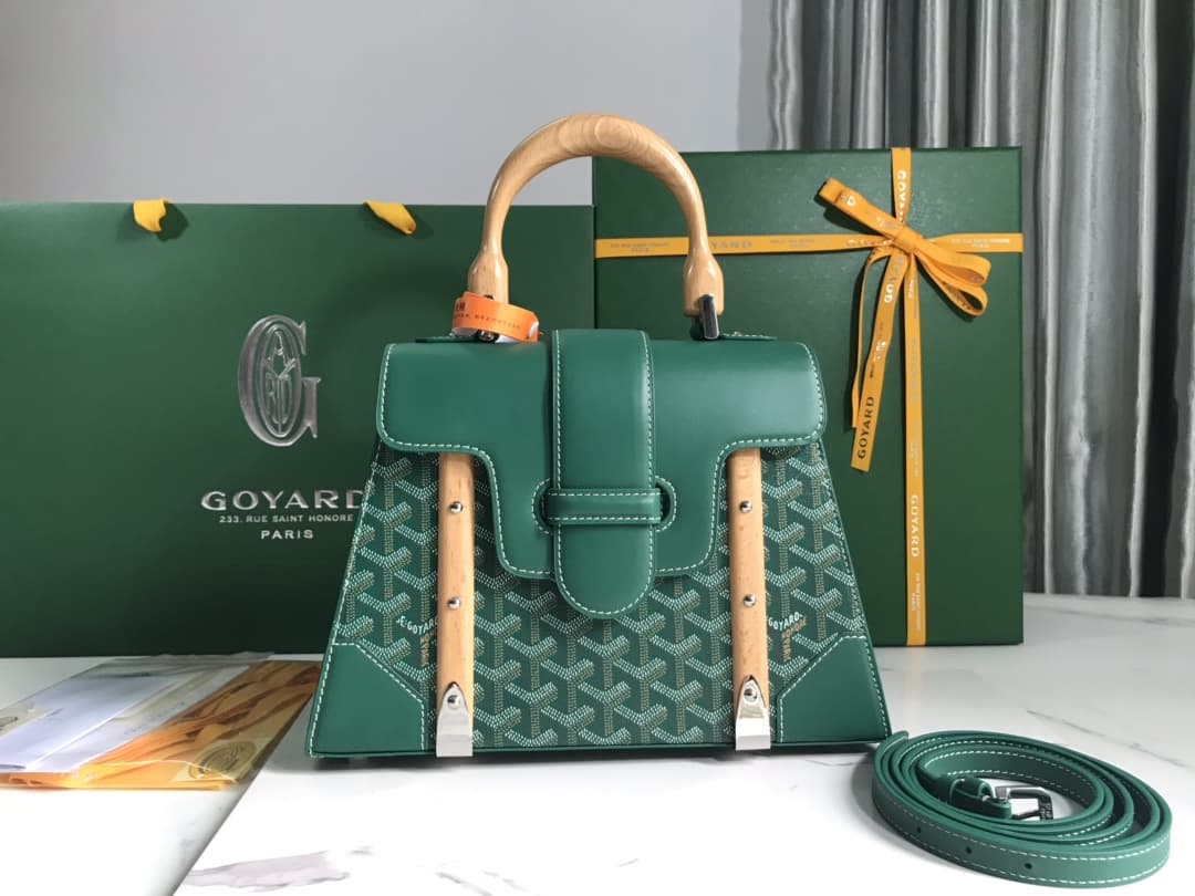 Saïgon PM Bag Goyardine Canvas & Clamecy Cowhide Green High