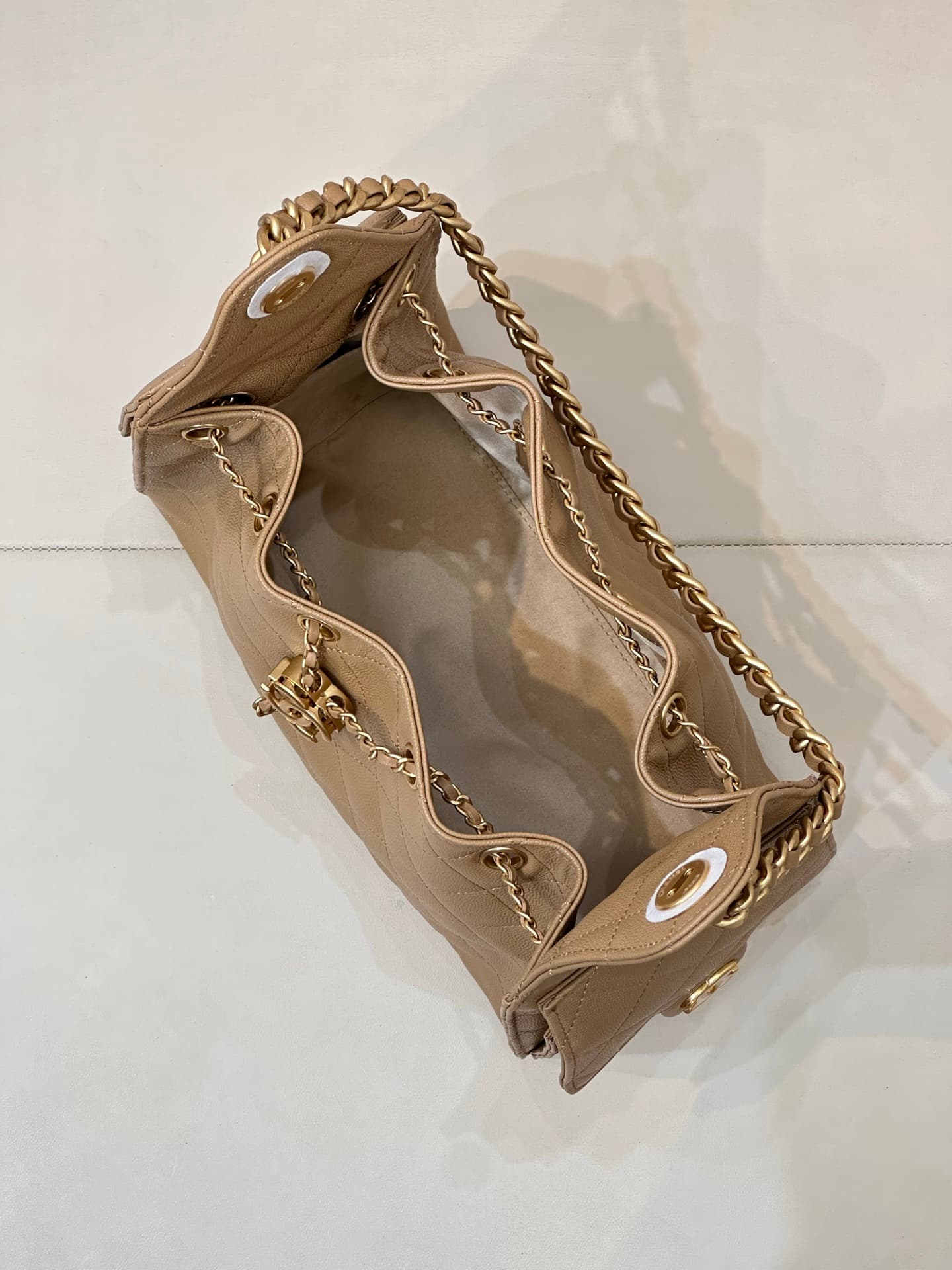 Chanel 25 Small Hobo handbag AS5293 Grained Calfskin & Gold-tone Metal Beige TOP