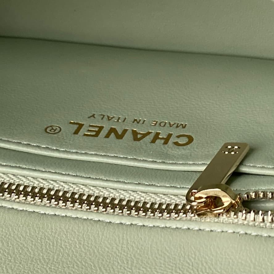 Chanel Classic Flap Bag Lambskin & Gold-Tone Metal AS5759 Light Green A
