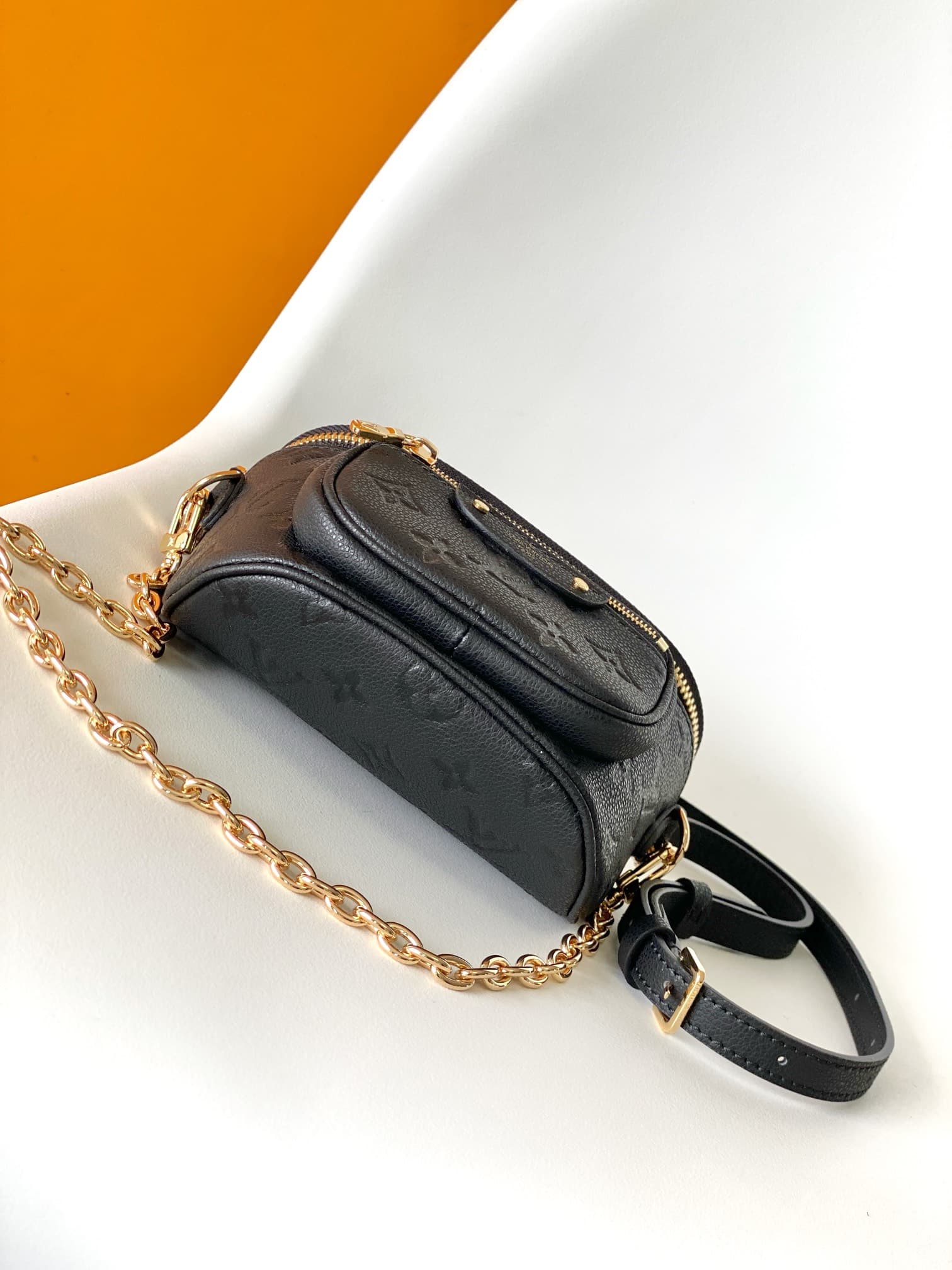 Louis Vuitton Mini Bumbag Black Monogram Empreinte Leather M46917 High