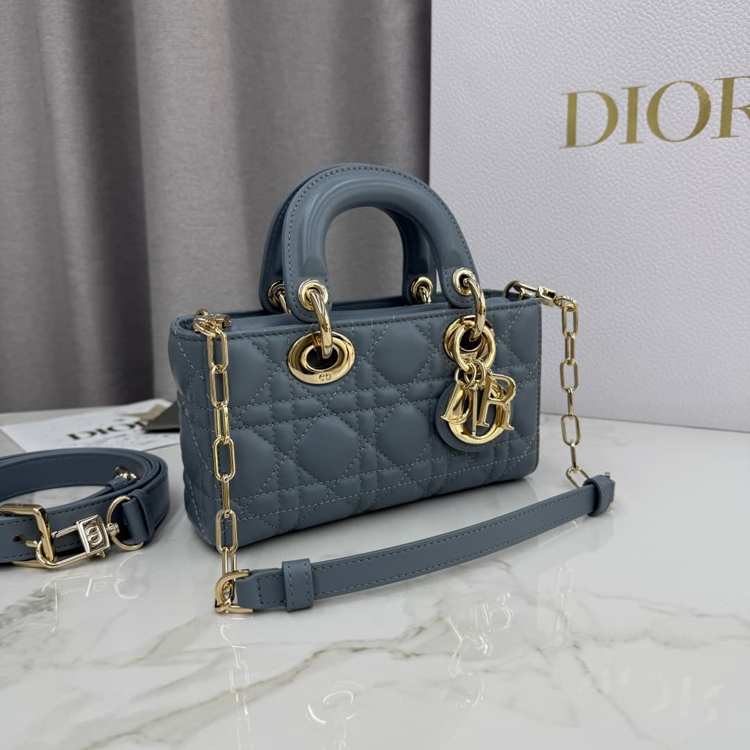 Dior Lady D-Joy Bag Blue Cannage Lambskin M0636 High