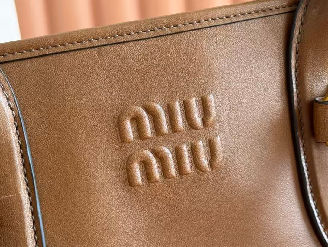 Miu Miu Aventure nappa leather bag 5BG310 Oak TOP