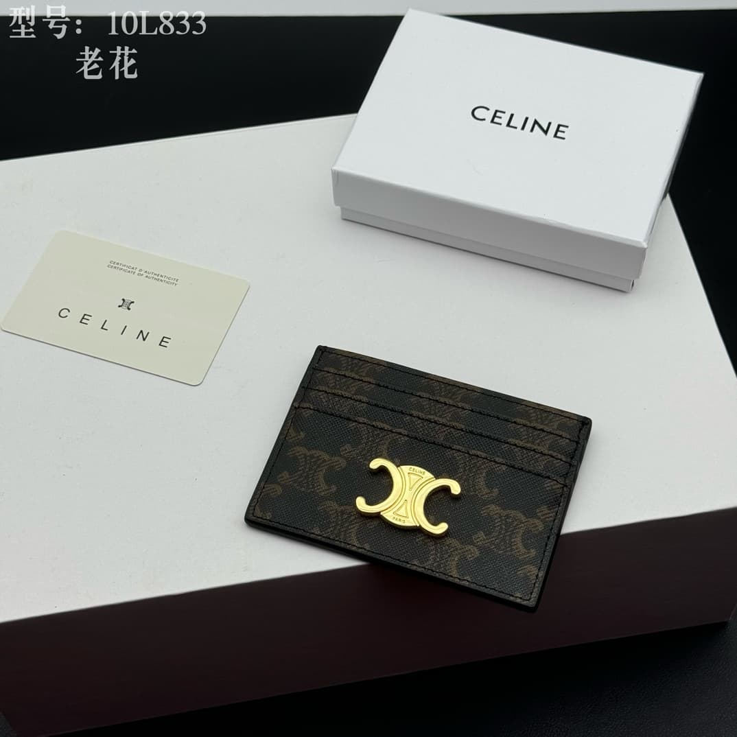 Celine Triomphe Card Holder in Triomphe Canvas High