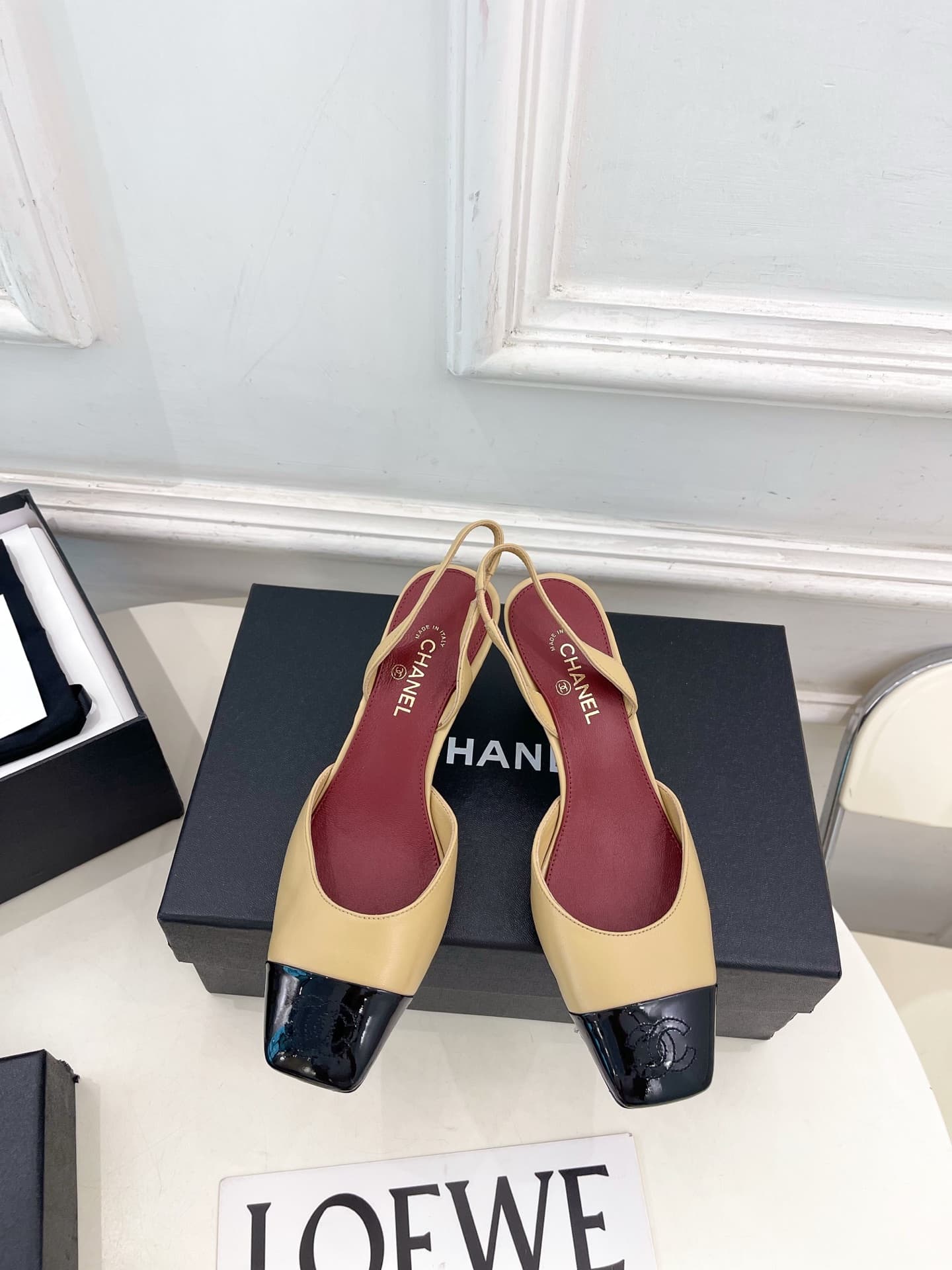 Chanel Leather Slingback Shoes Women