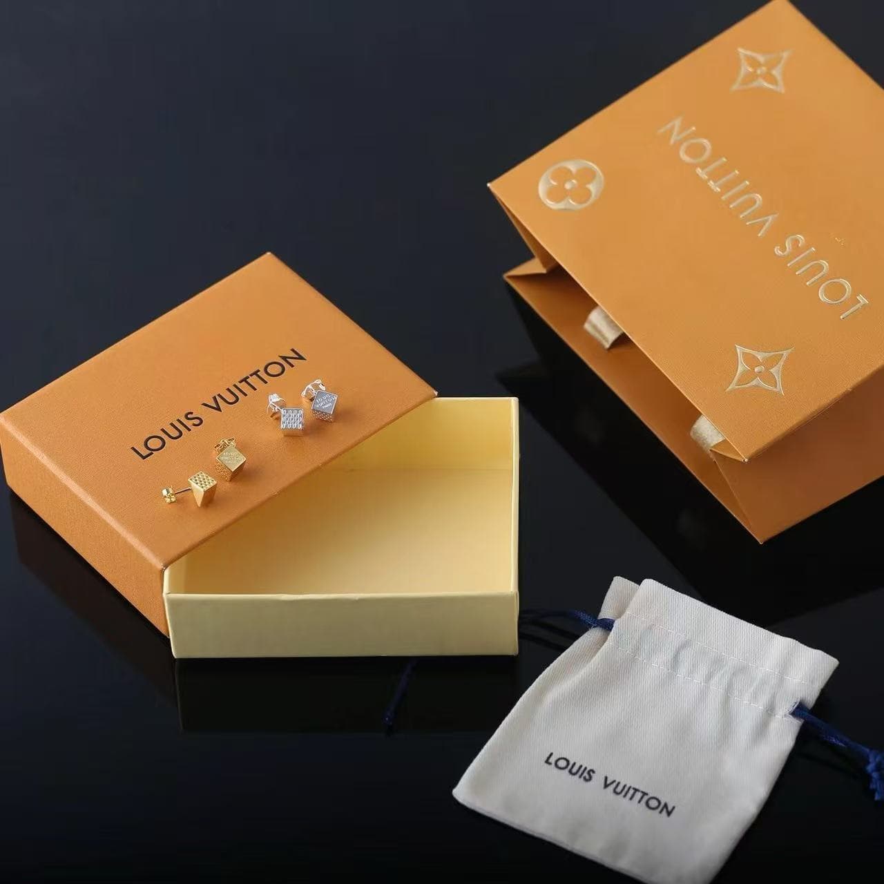Louis Vuitton Cube Earrings High