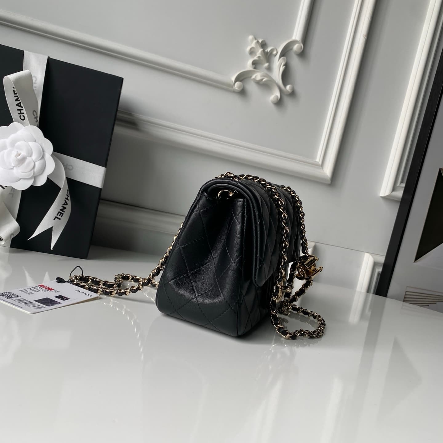 Chanel Mini Classic Flap Bag Lambskin & Gold-Tone Metal AS5758 Black High