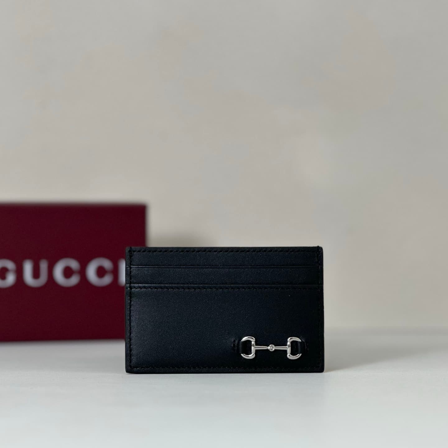 Gucci Card case with Horsebit 846952 black leather High