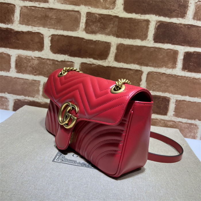 GG Marmont small matelassé shoulder bag 443497 red High