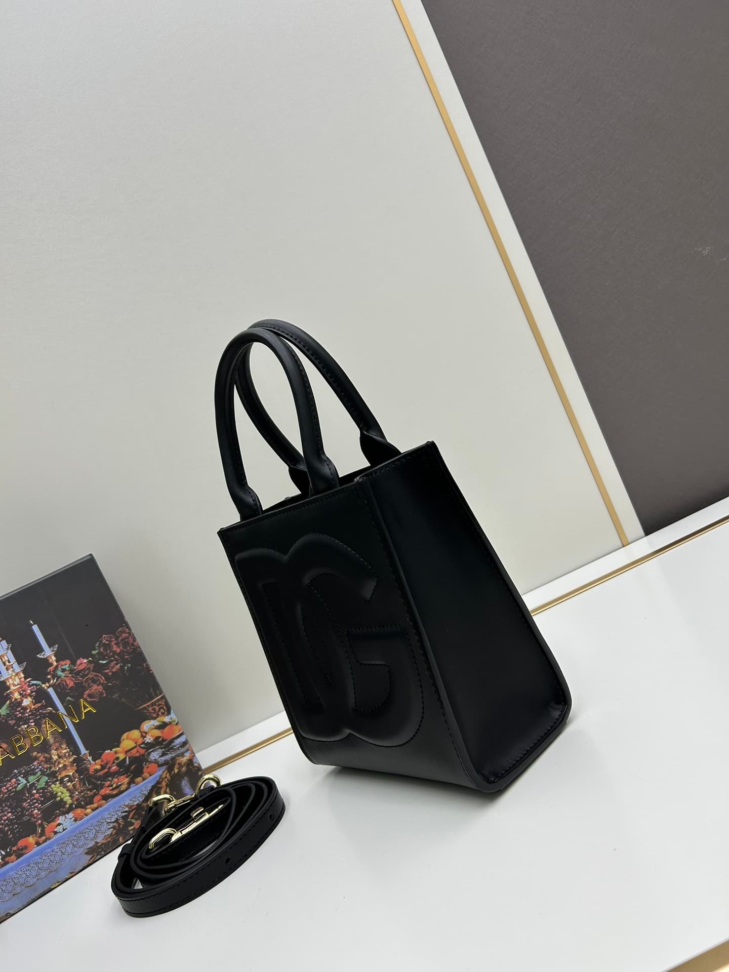 Dolce & Gabbana Mini DG Daily Tote Bag Black Calfskin High