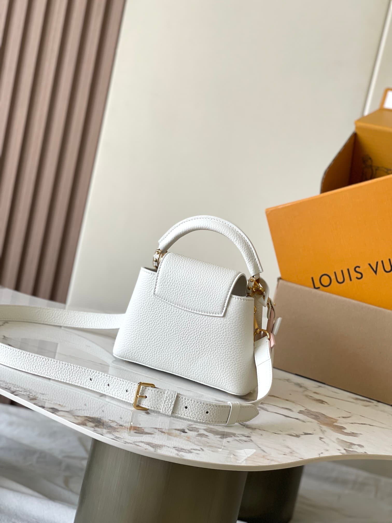 Louis Vuitton Capucines Mini Taurillon Leather M21416 Snow White Top