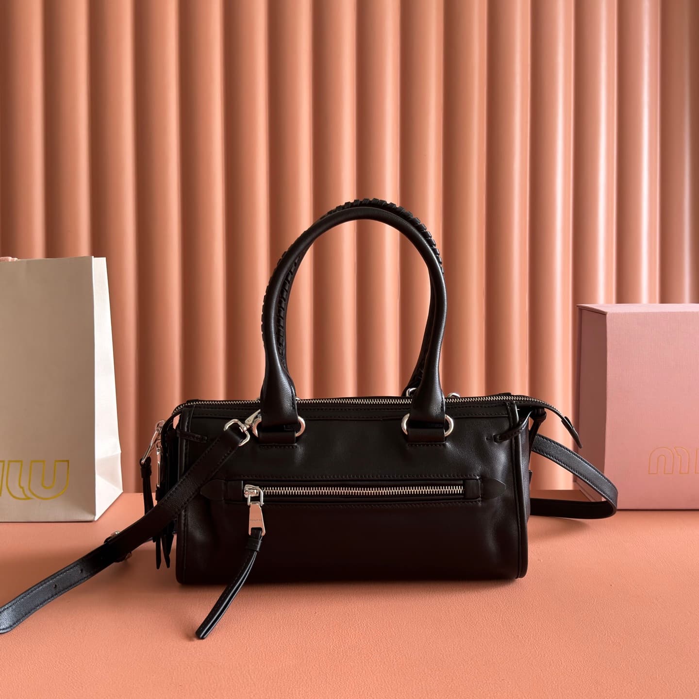 Miu Miu Arcadie bag Smooth Leather 5BA332 Black TOP