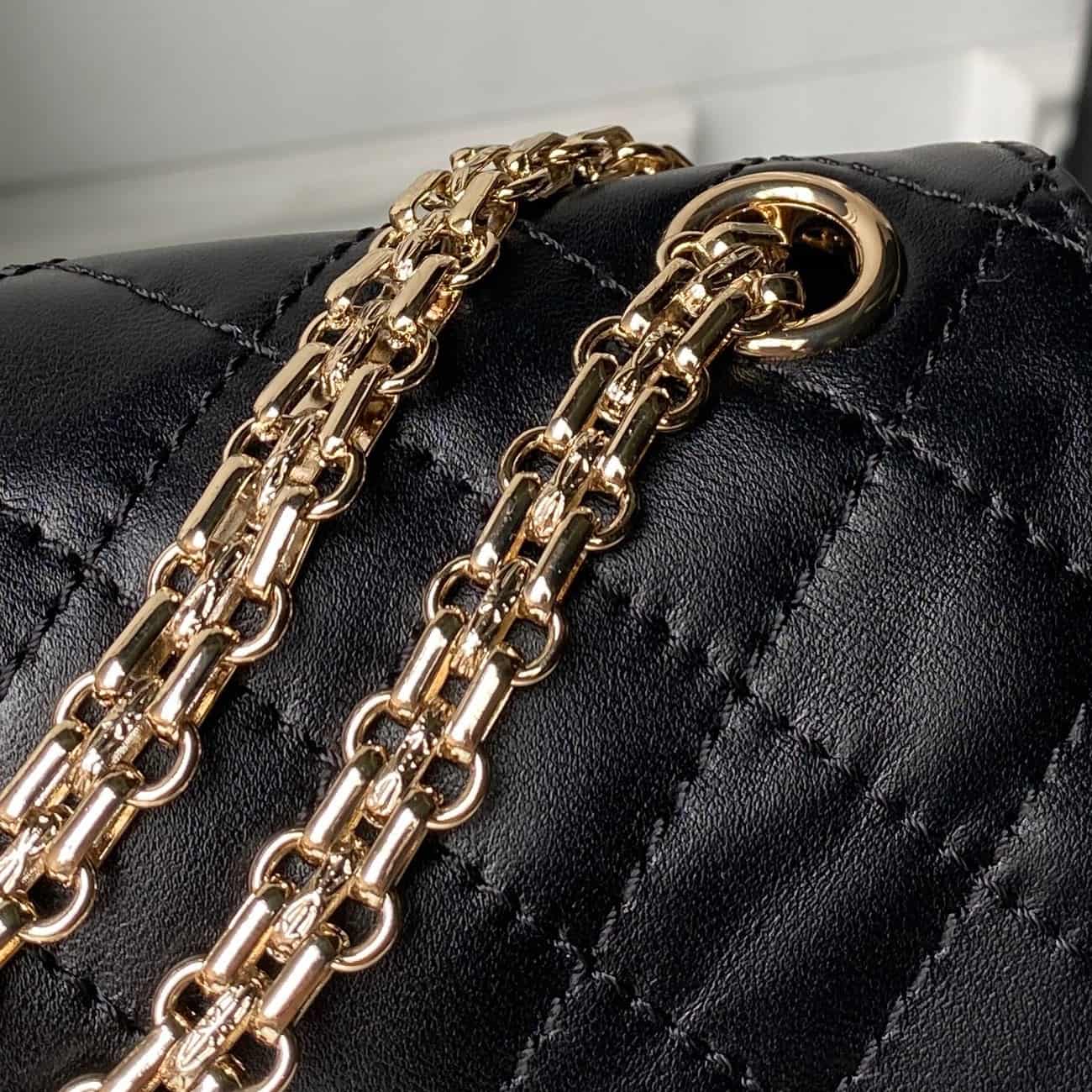 Chanel 2.55 Handbag Calfskin & Gold-Tone Metal Black A37586 A