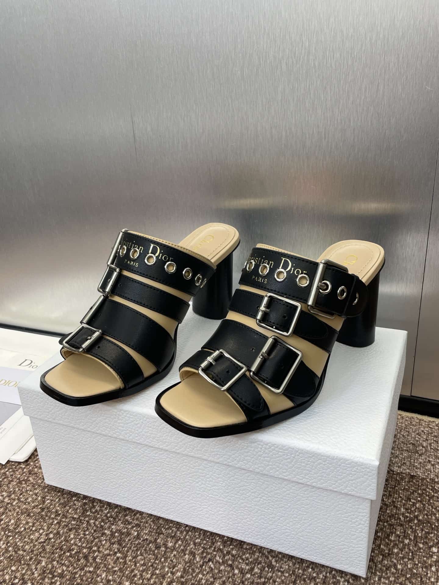 Dior Blossom Heeled Slide Shoes Women