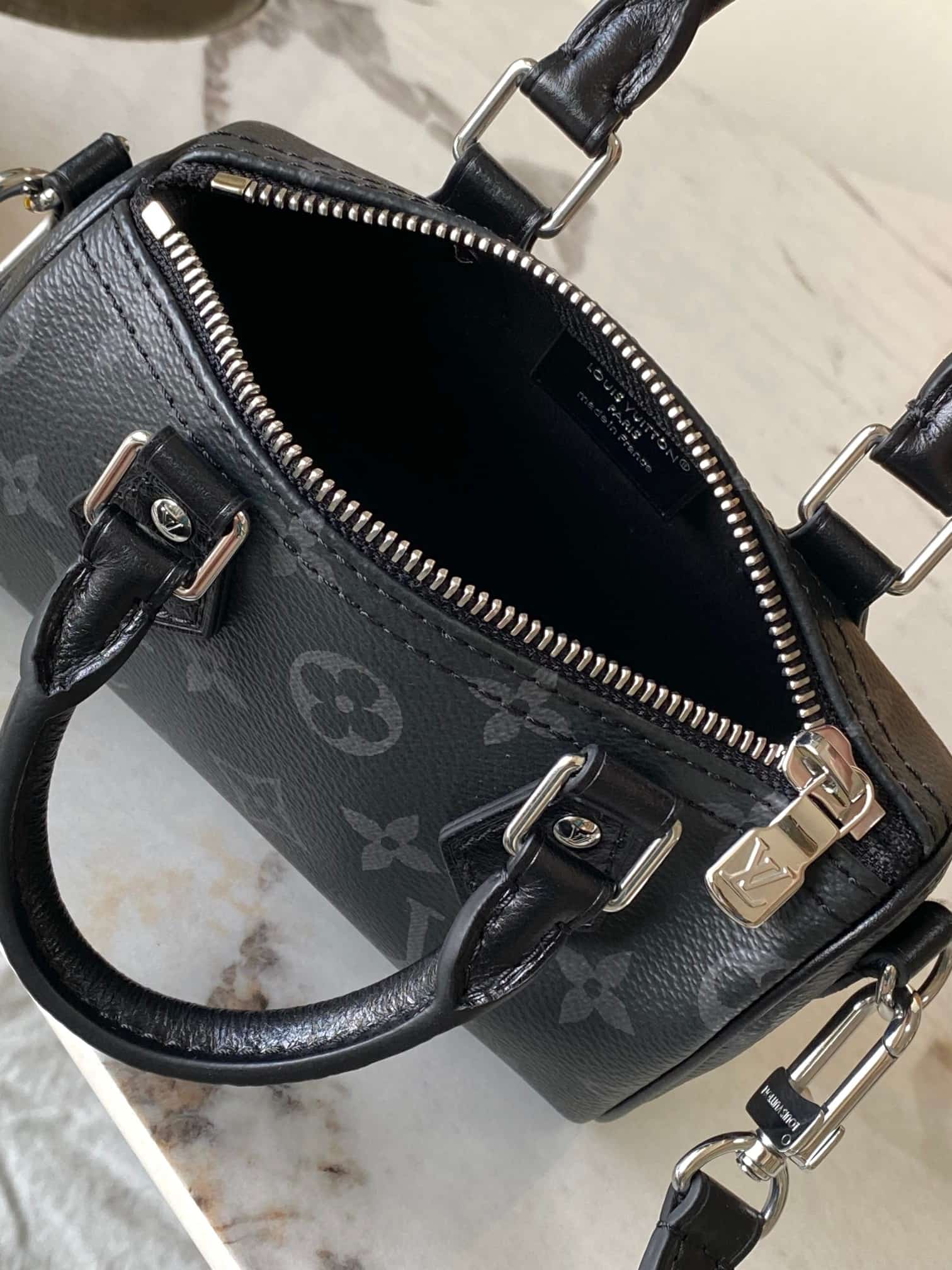 Louis Vuitton Nano Speedy Monogram Eclipse M26573 Black TOP