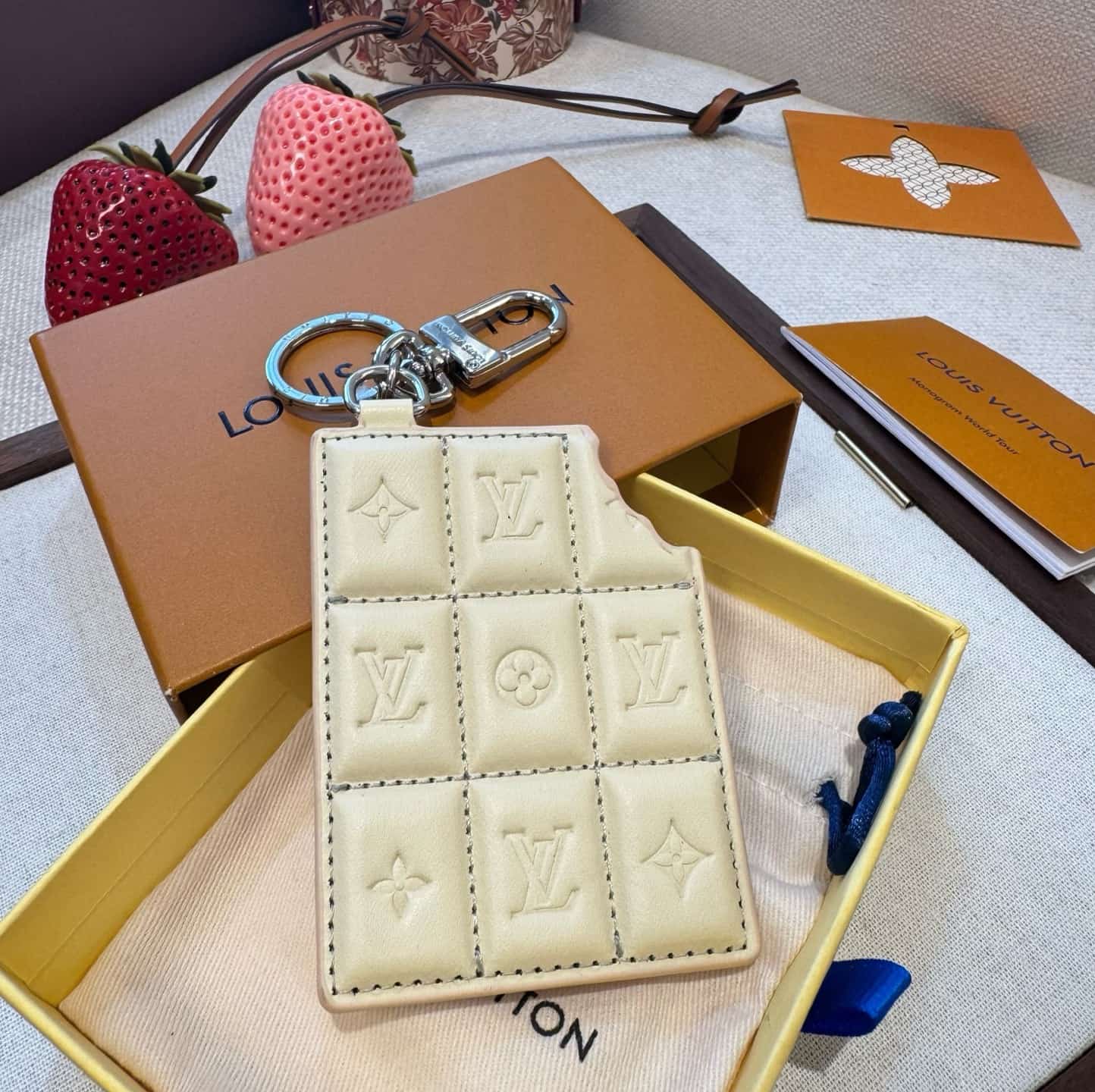 Louis Vuitton Chocolate Bar Key Holder and Bag Charm