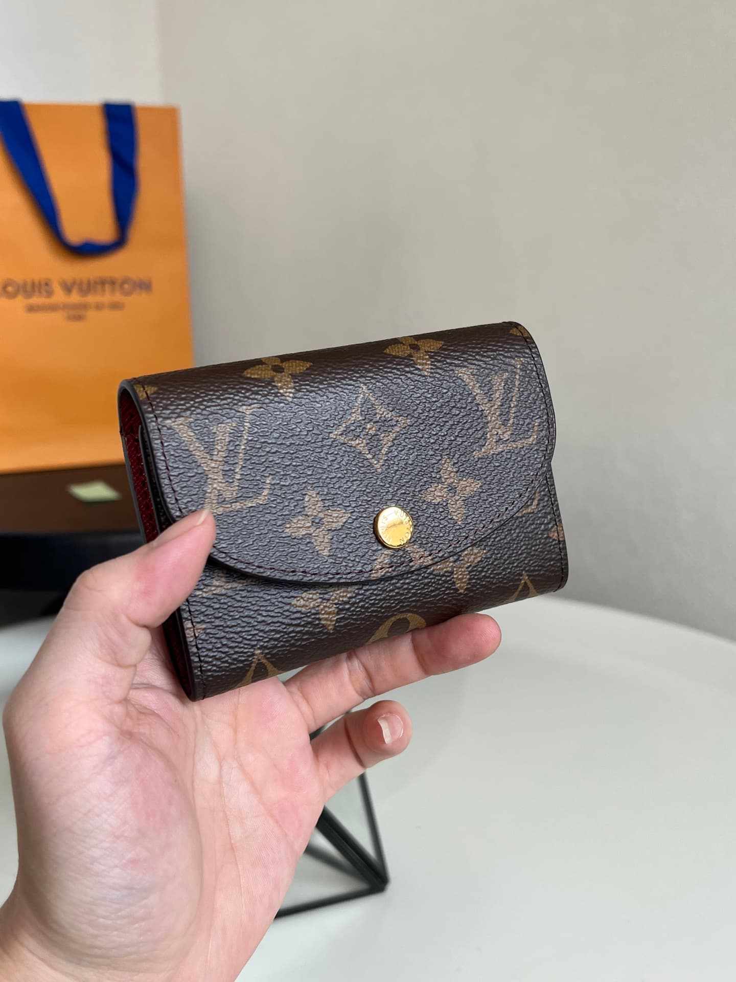 Louis Vuitton Monogram Canvas & Leather Rosalie Coin Purse M62361 Fuchsia High