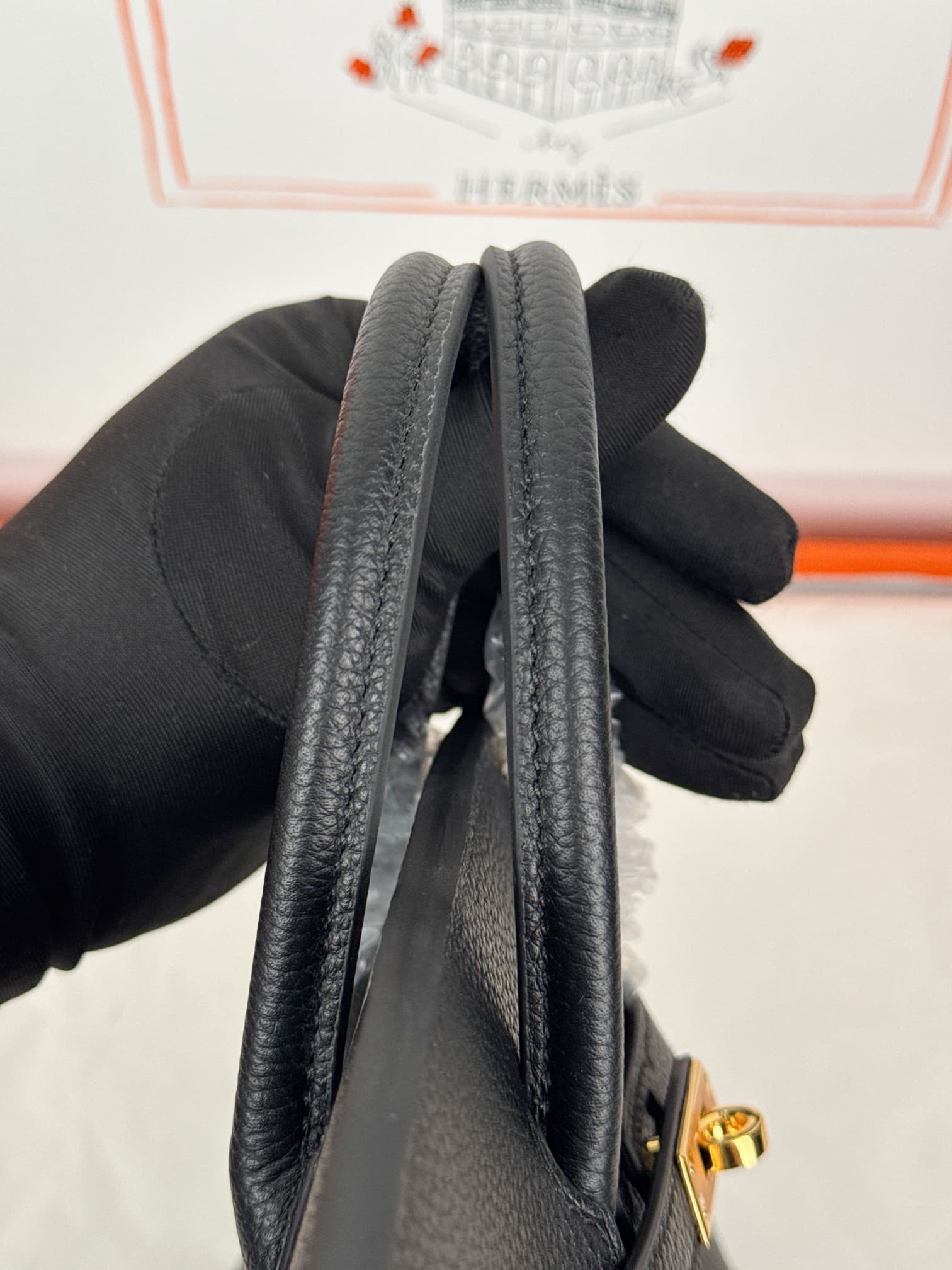 Hermes Birkin 25/30 Bag Togo Calfskin Leather Black High