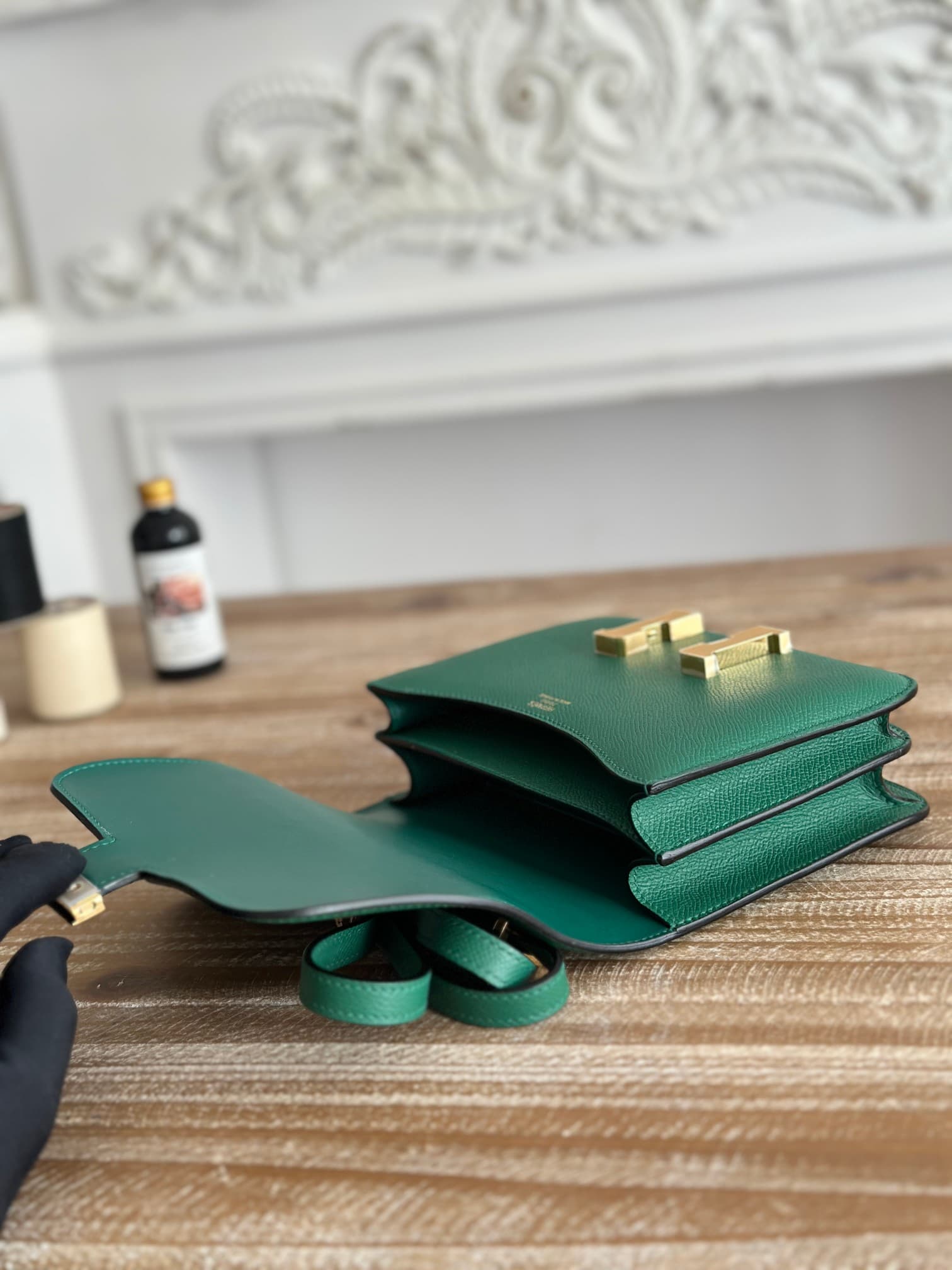Hermes Mini Constance 18cm Epsom Bag WAX Malachite High