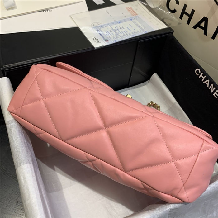 Maxi Chanel 19 Flap Bag Lambskin Pink High