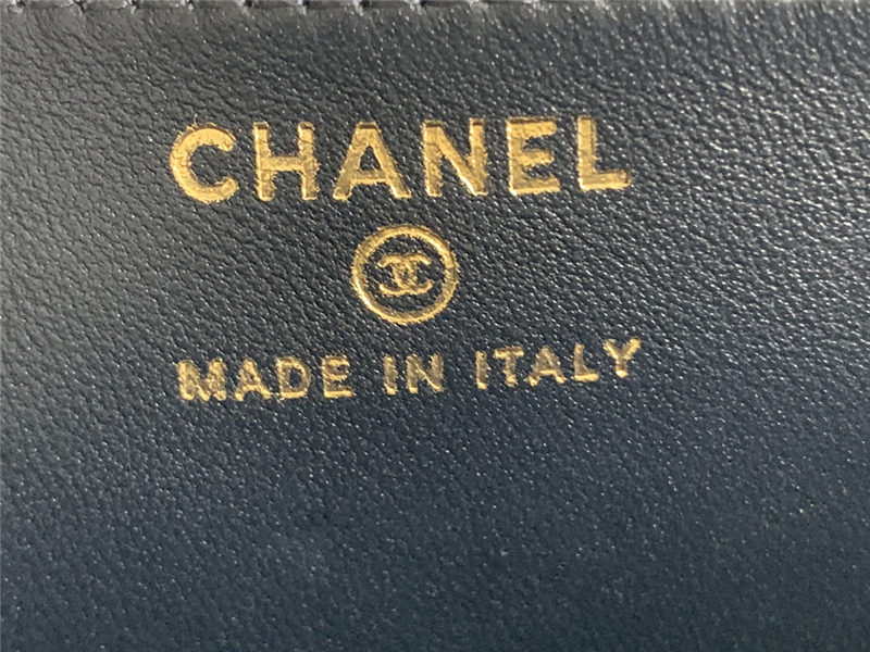 Chanel Wallet on Chain With Handle AP2844 Lambskin & Gold-Tone Metal Navy A
