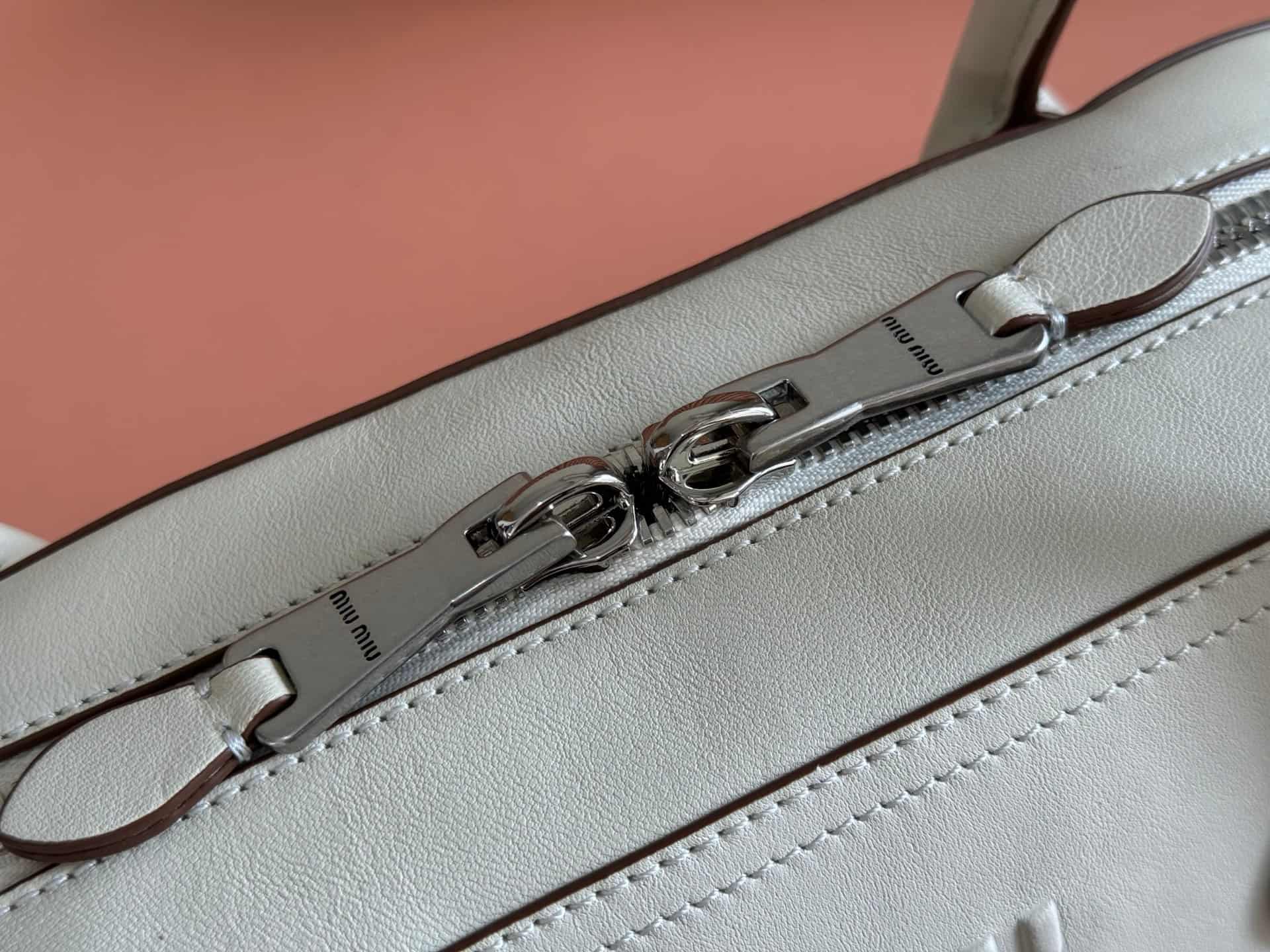 Miu Miu Vivant nappa leather bag Chalk White 5BB196 TOP