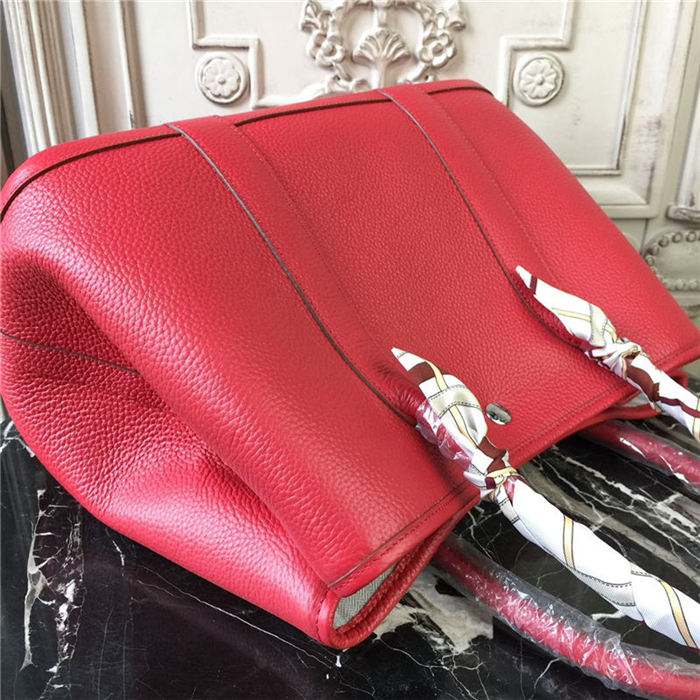 Hermes Garden Party 30/36 Bag Calfskin In Red High