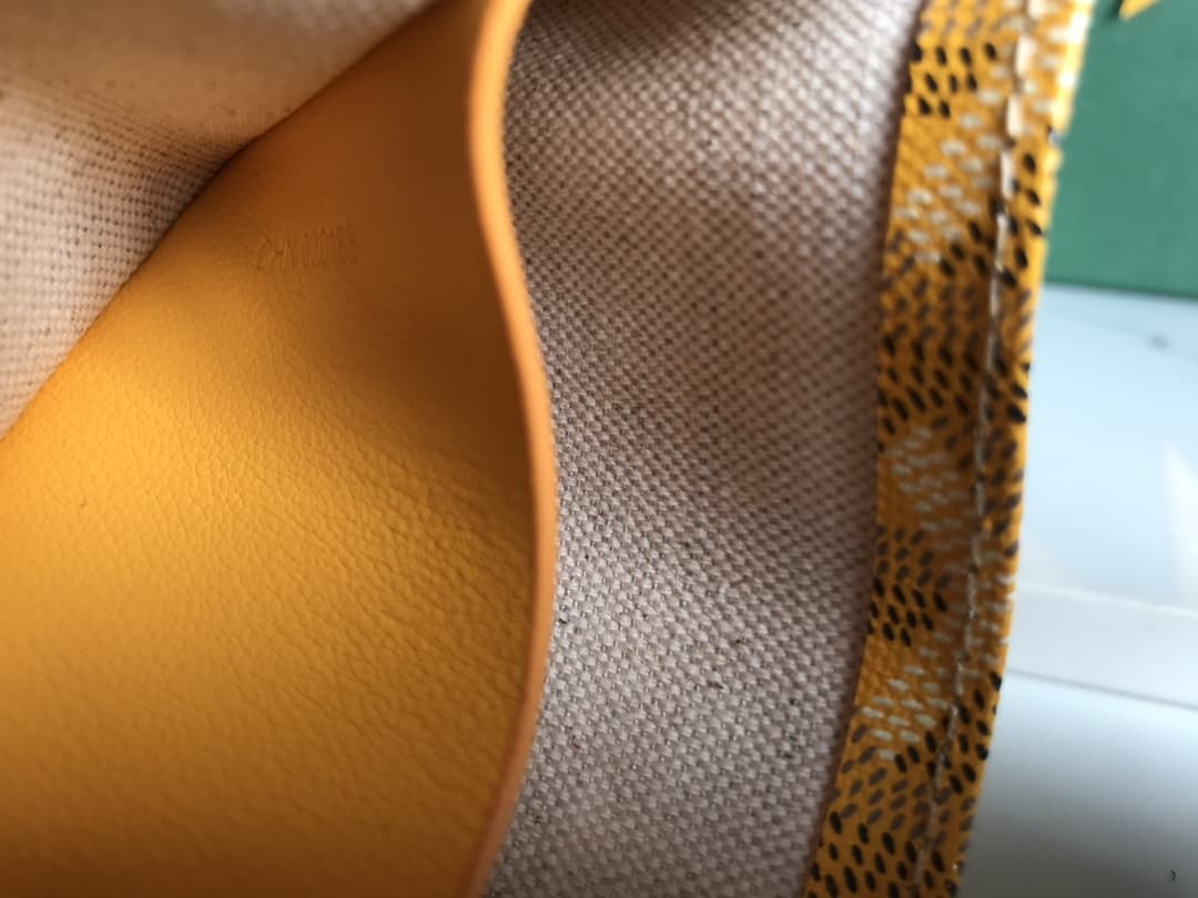 Plumet Pocket Wallet Goyardine Canvas & Chevroches Calfskin Yellow High