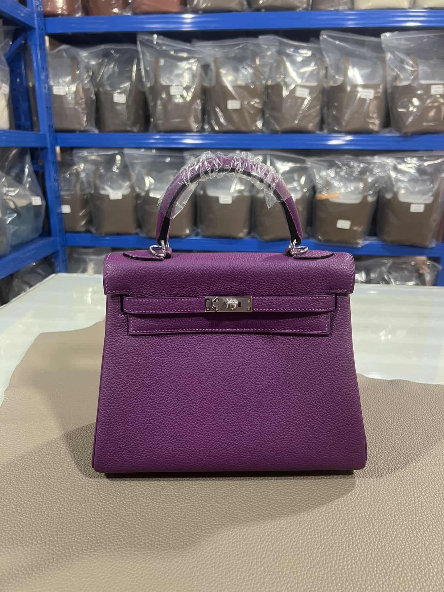 Hermes Kelly 25/28/32cm Retourne Bag Togo Leather In Anemone WAX High
