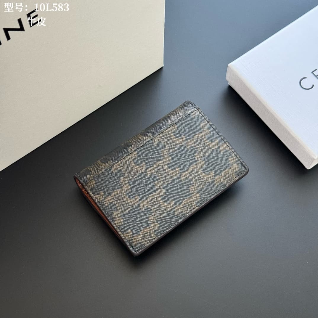 Celine Triomphe Flap Card Holder in Canvas High