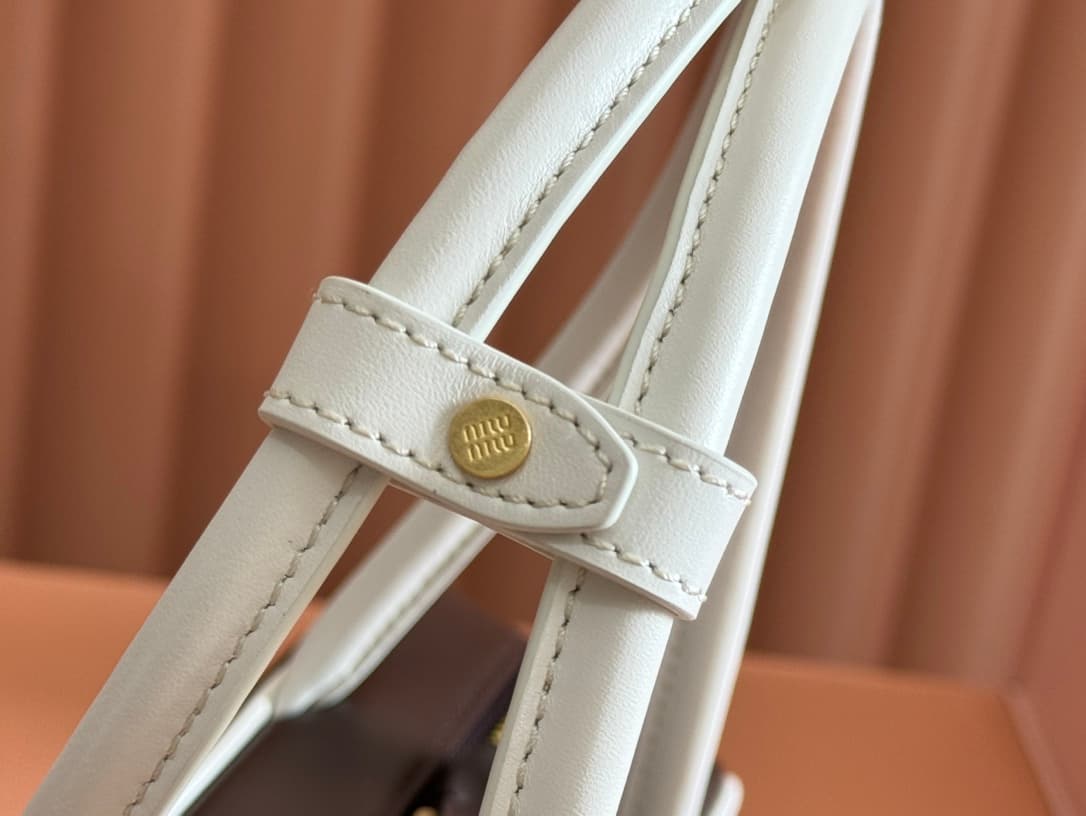 Miu Miu Contrast Beau Bag Briarwood/White 5BB173 TOP