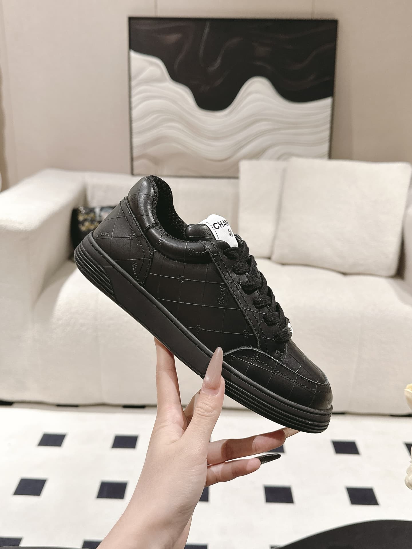 Chanel Leather Sneaker Shoes Women