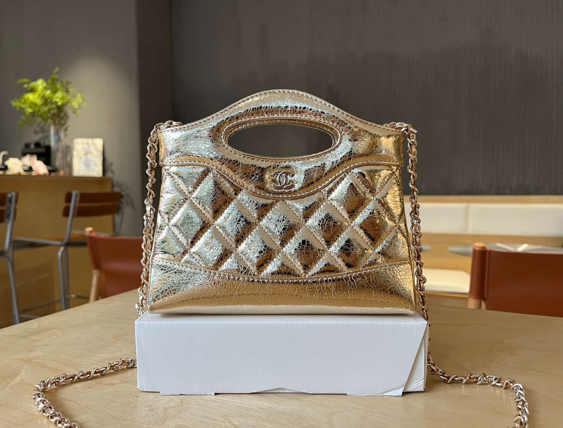 Chanel 31 Mini BAG Calfskin & Gold-Tone Metal AP3656 Gold A