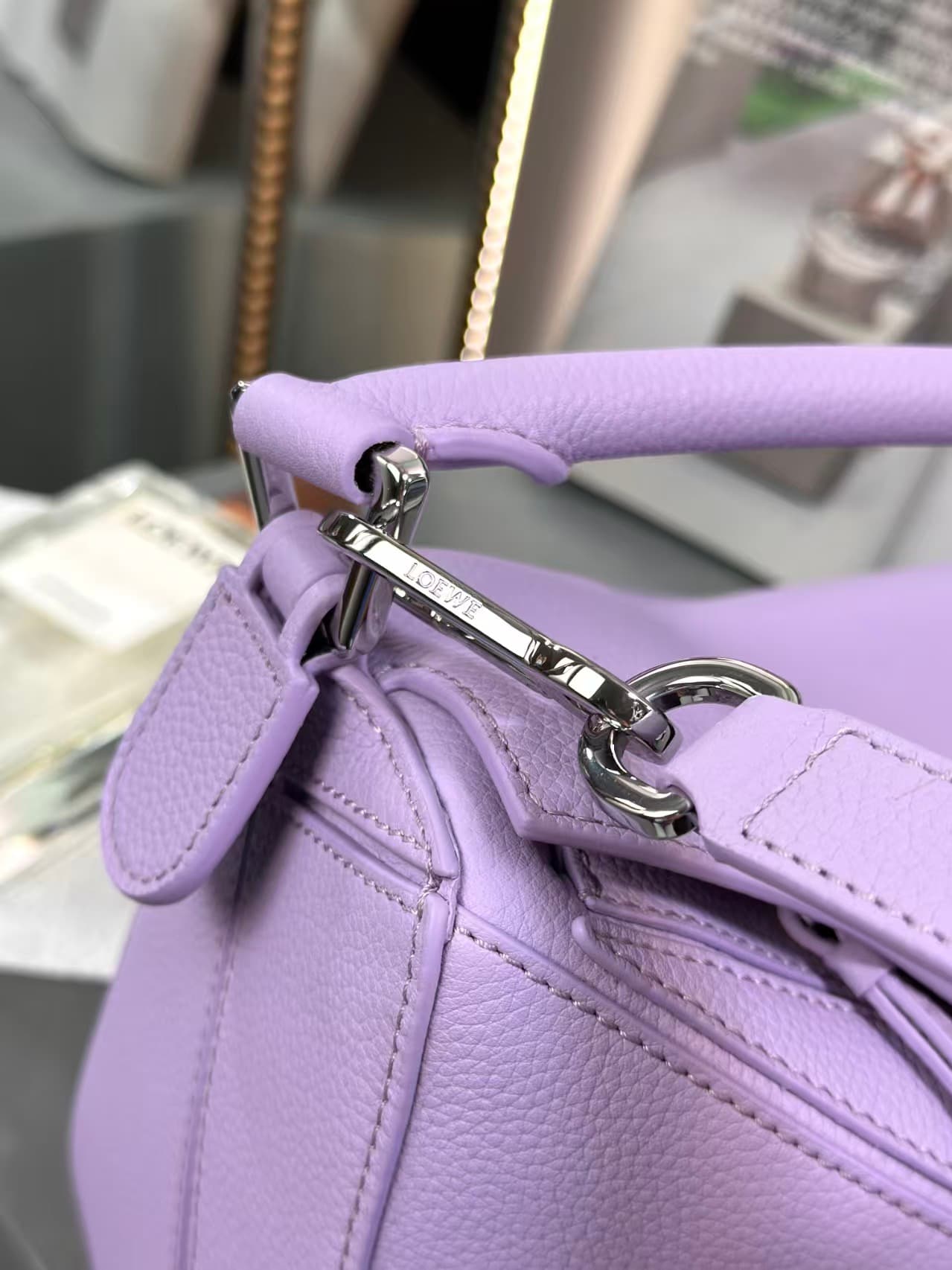 Loewe Small Puzzle bag Purple Calfskin Leather High