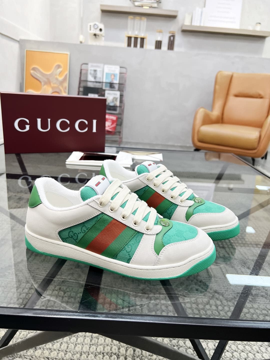 Gucci Double G Logo Rubber Slingback Sneaker  Shoes Men