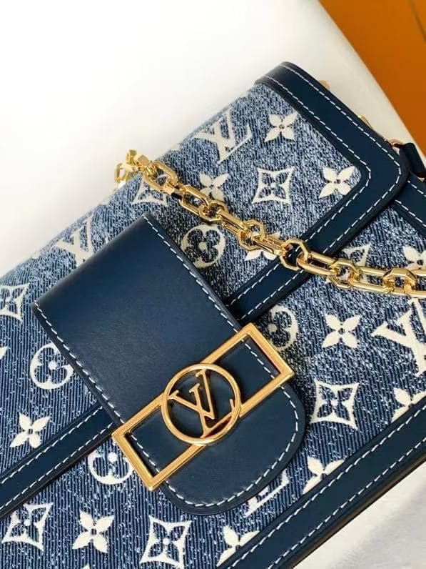 Louis Vuitton DAUPHINE MM BAG Denim Blue High
