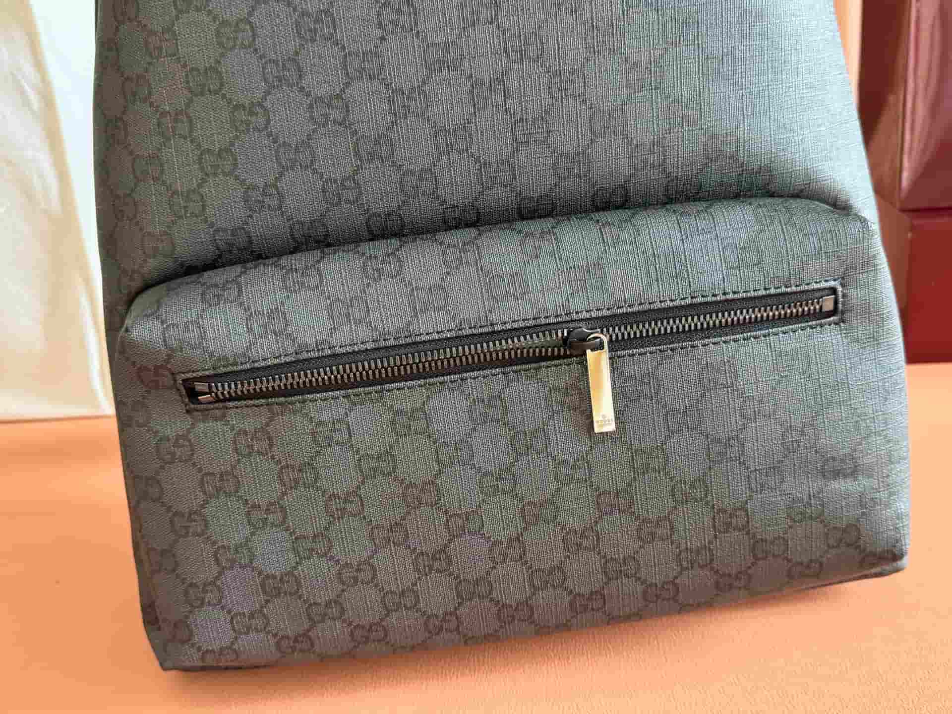 Gucci Essence Classic medium backpack Black GG coated canvas A0020S High