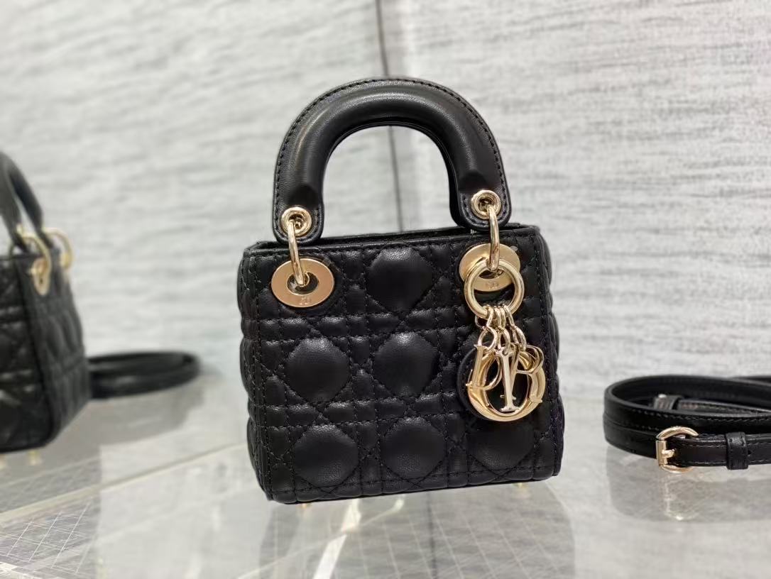 MICRO LADY Dior BAG Cannage Lambskin Black High