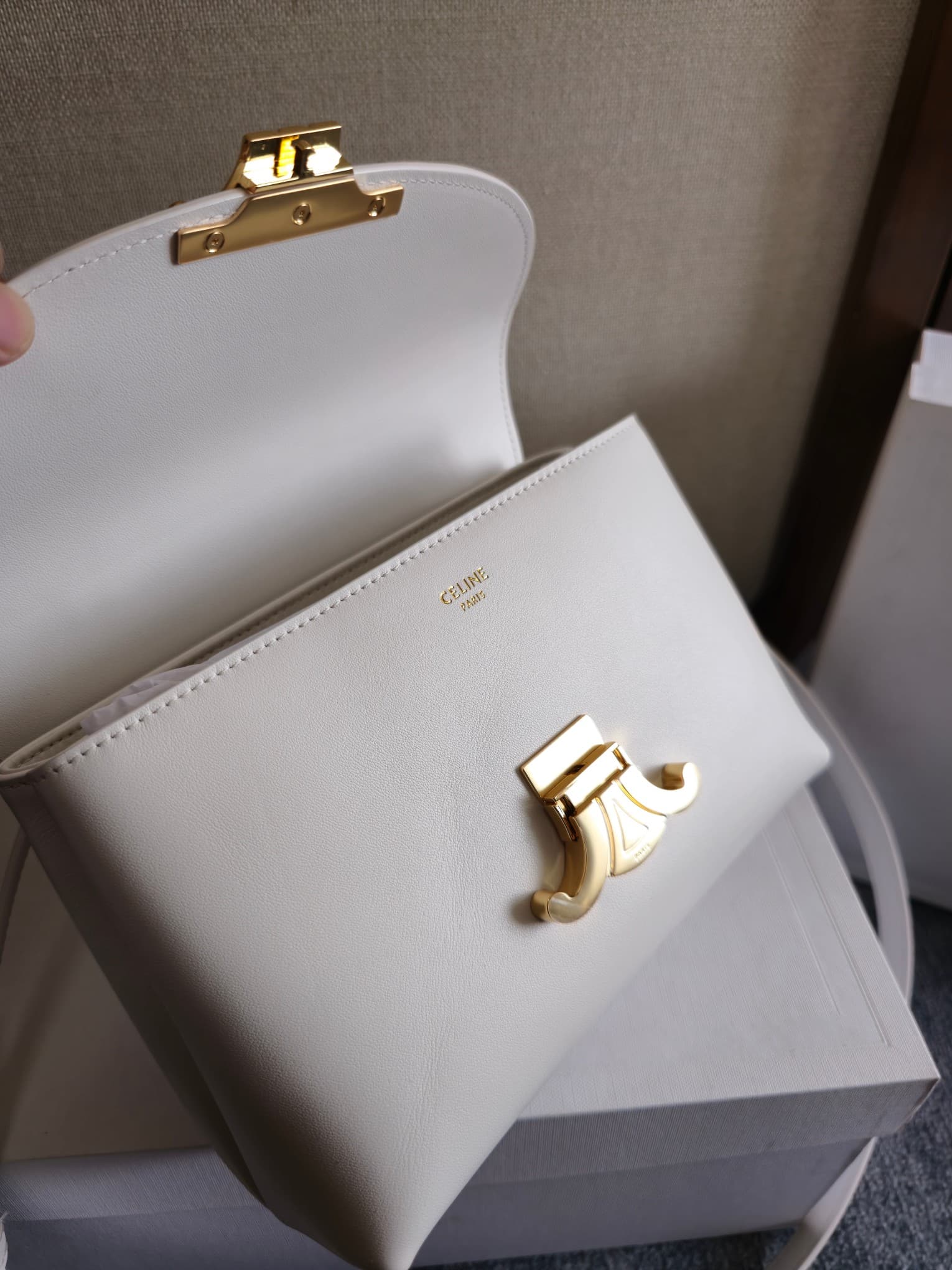 Celine Mini Nino bag in White Supple Calfskin High
